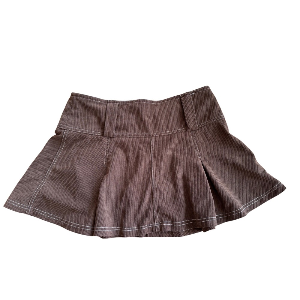 Y2K SHEIN Brown Corduroy Pleated Mini‎ Skirt S Mall Goth Grunge Coquette